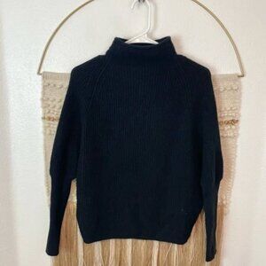 Club Monaco Black 100% Cashmere Emma Batwing Mock Neck Sweater